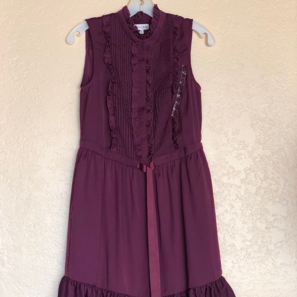 Maison Jules Women PurpleSatin Tie Tuxedo Dress XS - Picture 13 of 16